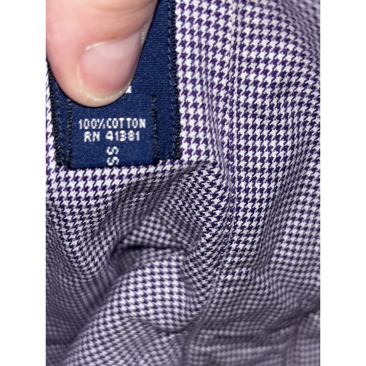 Polo Golf Ralph Lauren Mens L Purple Houndstooth Long Sleeve Button Up Shirt