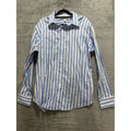 Banana Republic Mens L 16-16½ Blue Striped Non Iron Dress Shirt Classic Fit