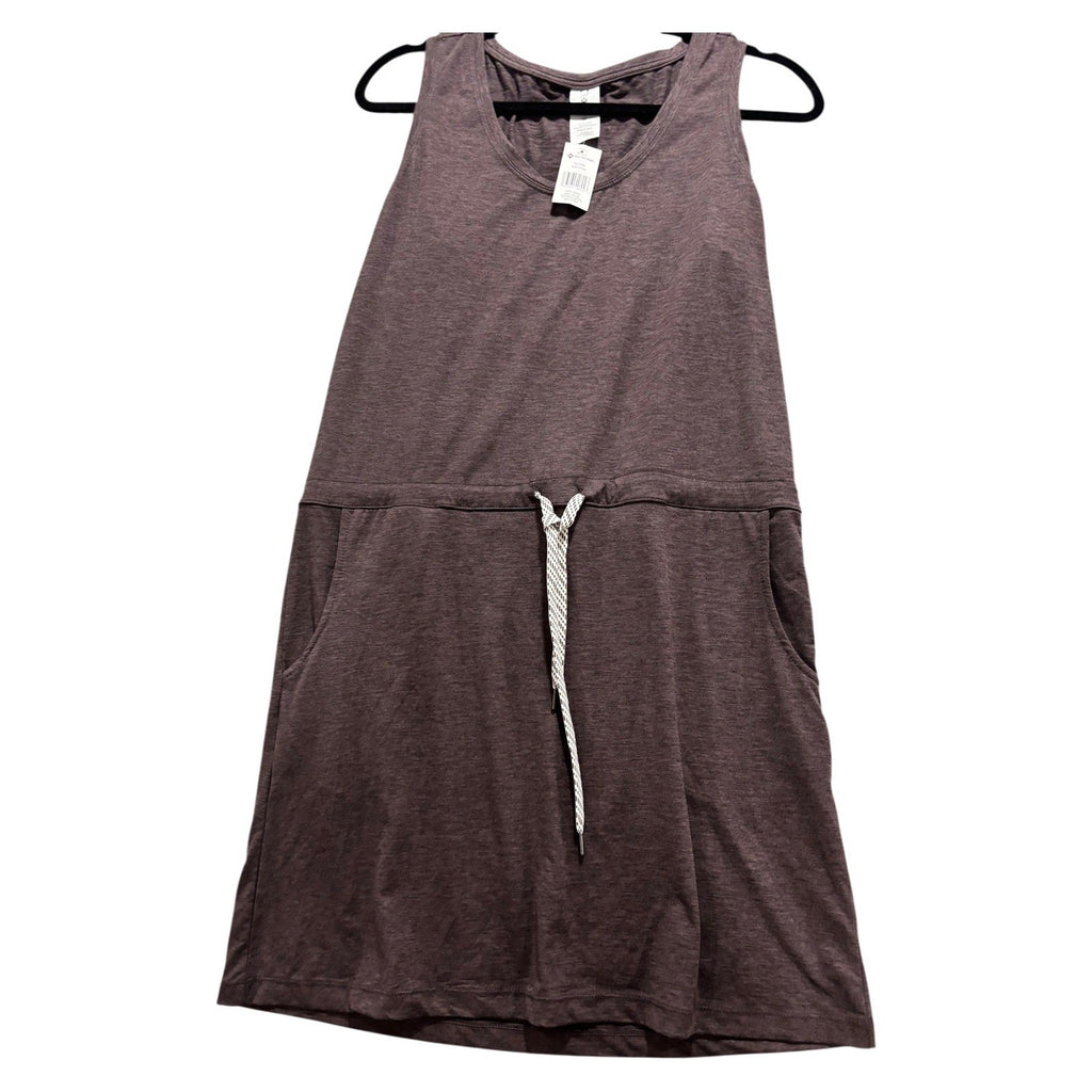 Members Mark Favorite Soft Dress Womens M Plum Heather Sleeveless Drawstring NWT