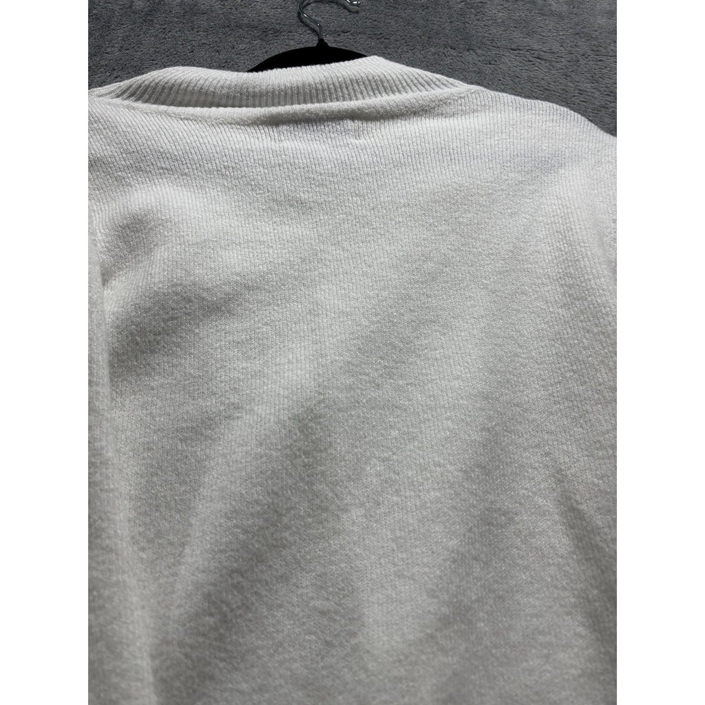 Old Navy Womens XL Ivory Cream Mock Neck Sweater Pointelle Casual Cozy