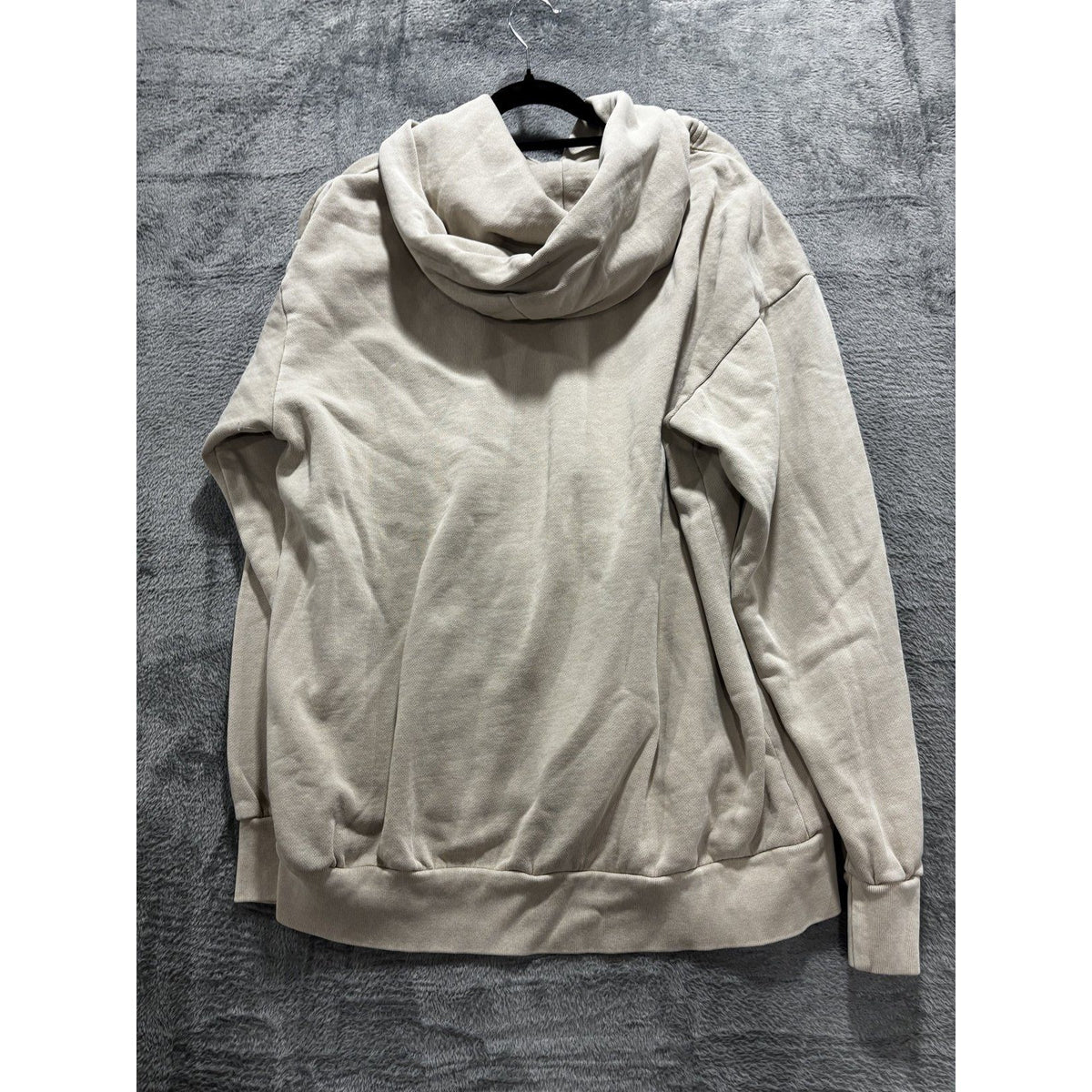 Lane Seven Womens L Stone Beige Embroidered Pullover Hoodie Sweatshirt Casual
