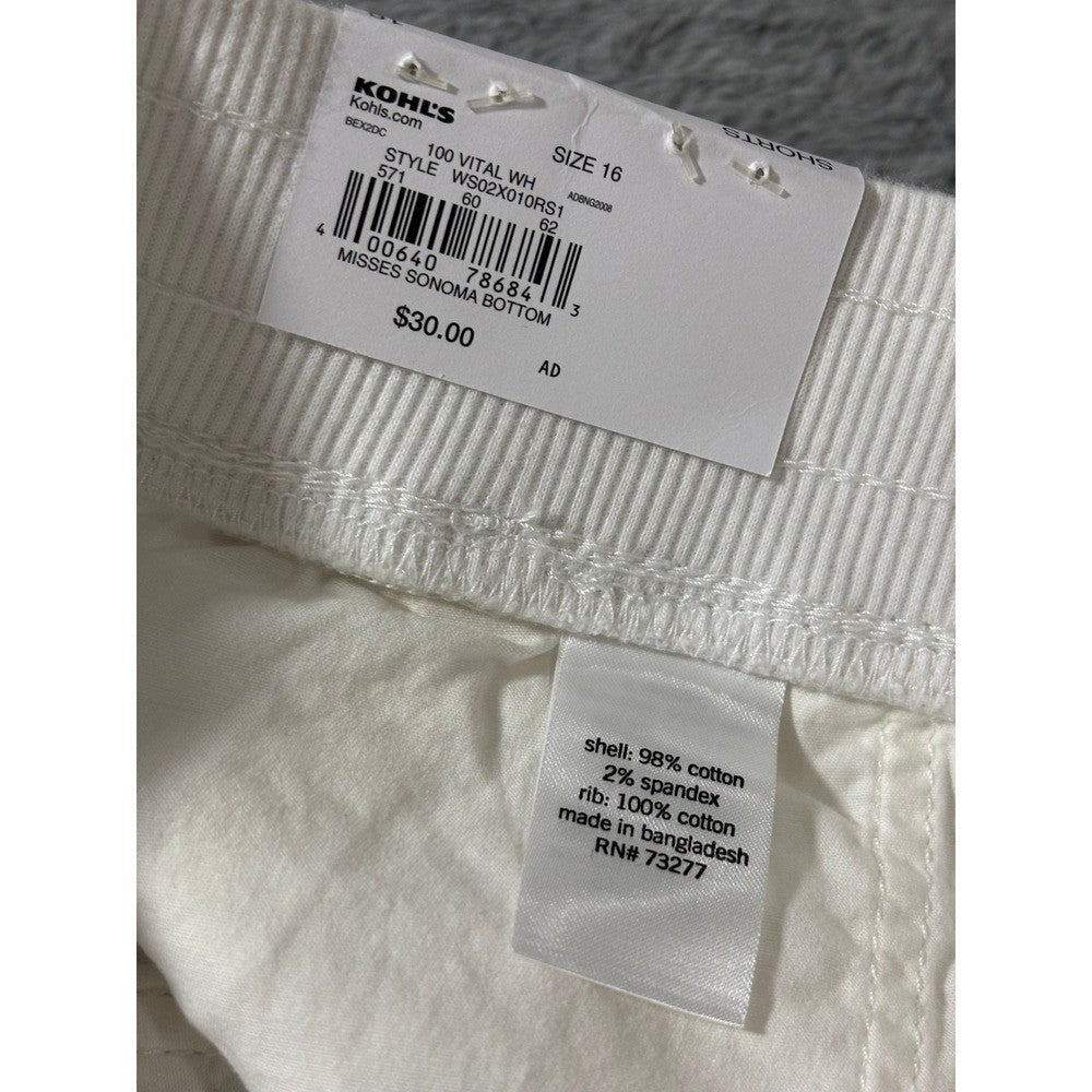 Sonoma Women's White Shorts Size 16, photo 9 of 15