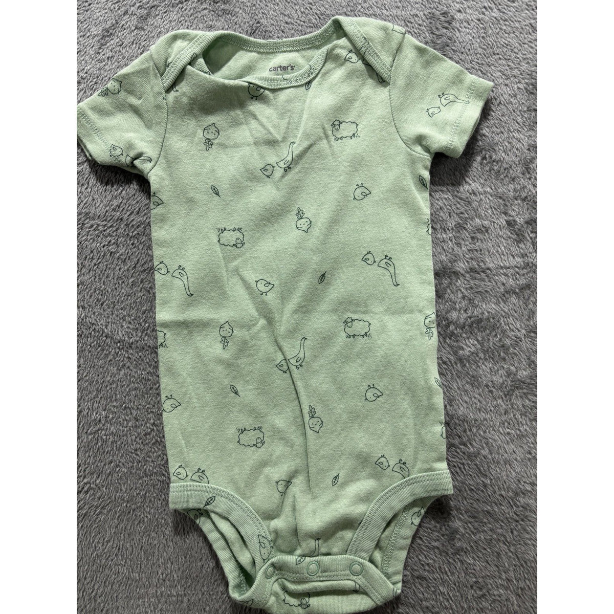 Carter's Baby 12M 6 Piece Bundle Bodysuits Footed Pants Sage Yellow