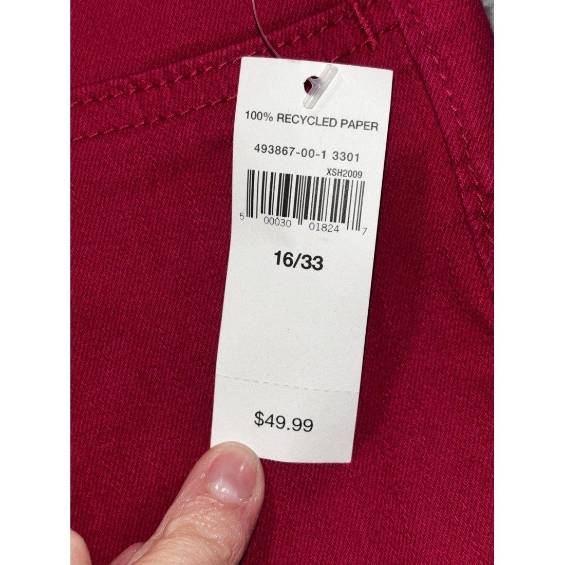 Gap Women's Raspberry Denim Legging Jeans Size 16/33, photo 4 of 13