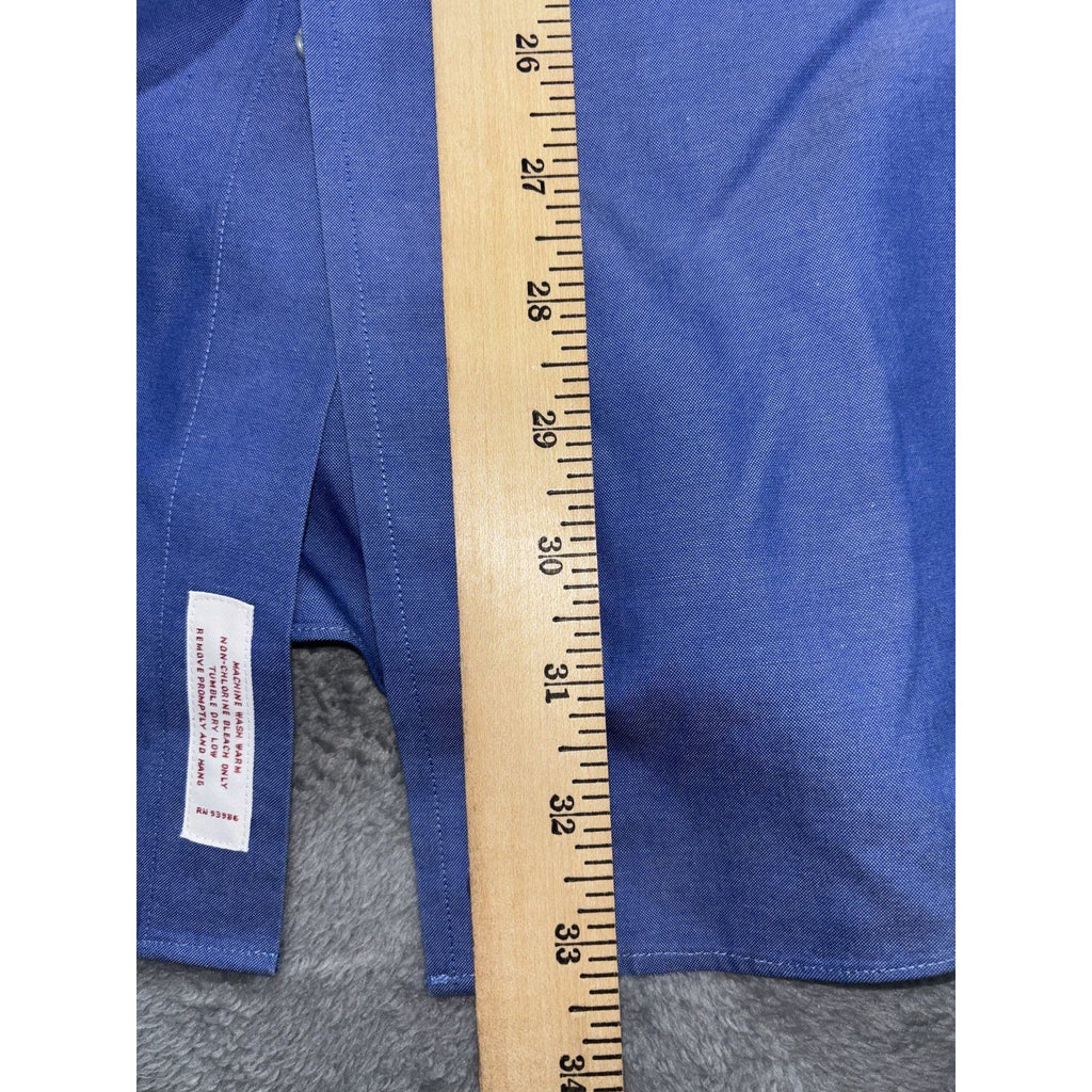 Brooks Brothers Mens 17-33 Blue Long Sleeve Button Down Dress Shirt