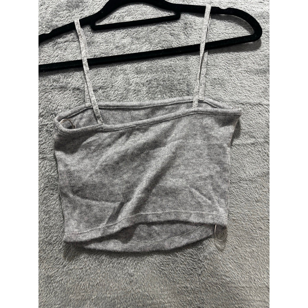 Zara Womens S Bundle 3pc Ribbed Tank Crop Top Gray Red