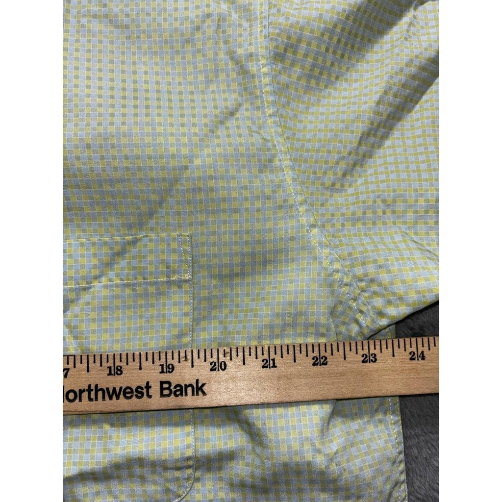 Bugatchi Men's Green Check Short Sleeve Shirt Size L, photo 4 of 10