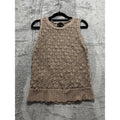 LOFT Outlet Womens L Taupe Openwork Knit Sleeveless Top Casual Boho