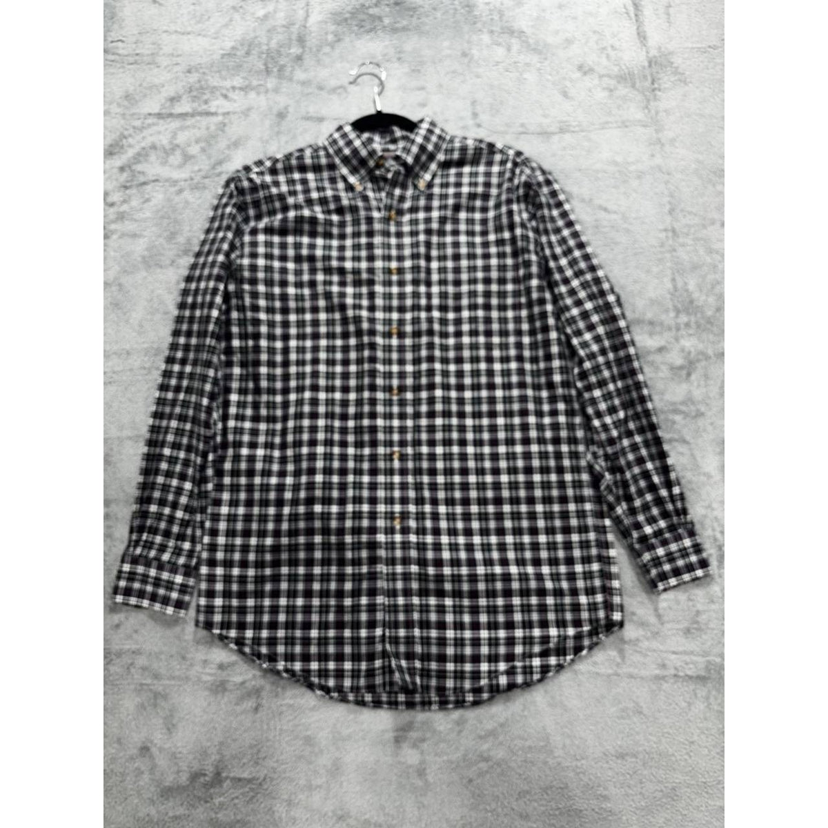 Brooks Brothers Men's Navy White Plaid Shirt Size S
