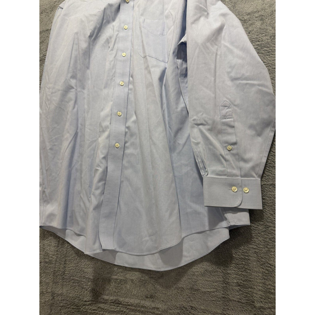 Brooks Brothers Mens 17-4/5 Light Blue Non-Iron Button Down Dress Shirt Preppy