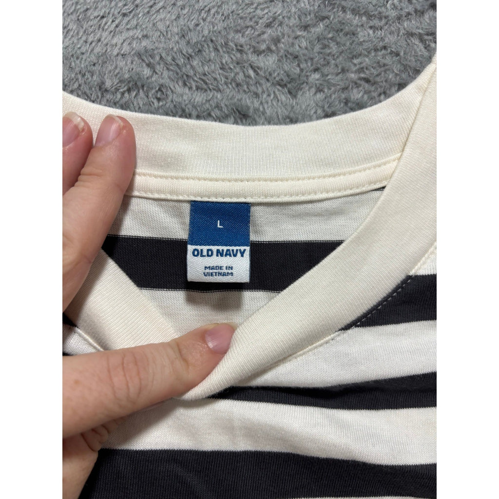 Old Navy Women's Black White Stripe T-Shirt Dress L, photo 4 of 8