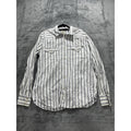 Lucky Brand Men's White Navy Stripe Western Shirt L