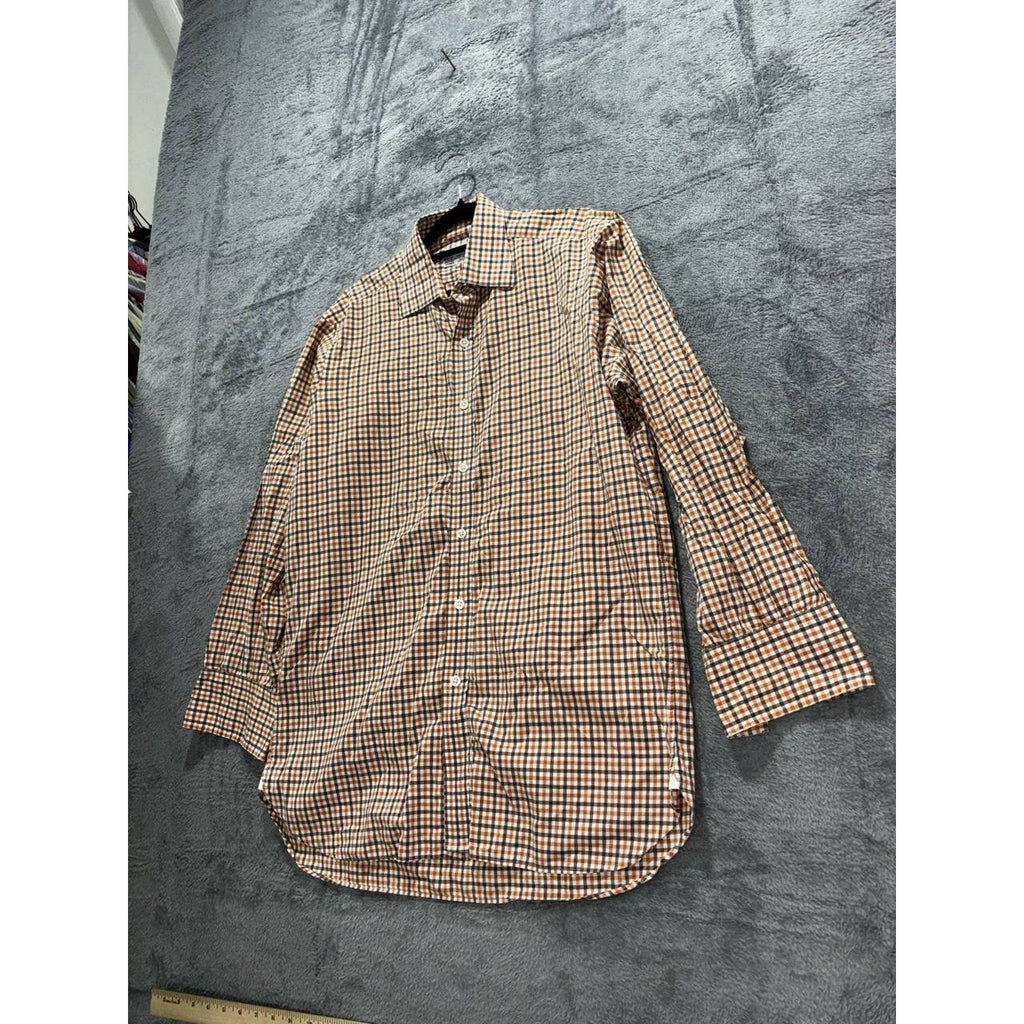 Turnbull & Asser Men's Orange Check Shirt 15 1/2, photo 2 of 8
