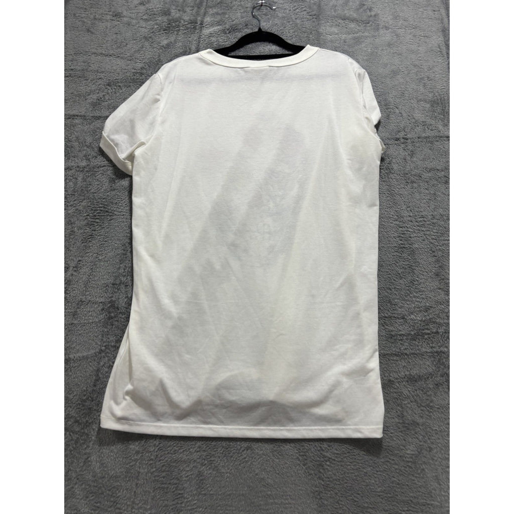 LuLaRoe Women's White Floral Skull Graphic Tee L, photo 8 of 9