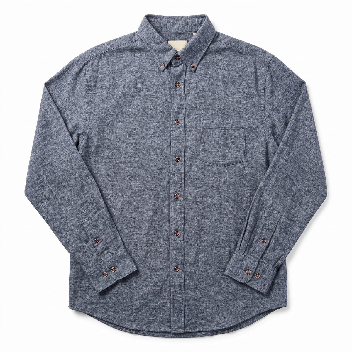 Haggar XL Blue Gray Flannel Shirt Long Sleeve Cotton Mens