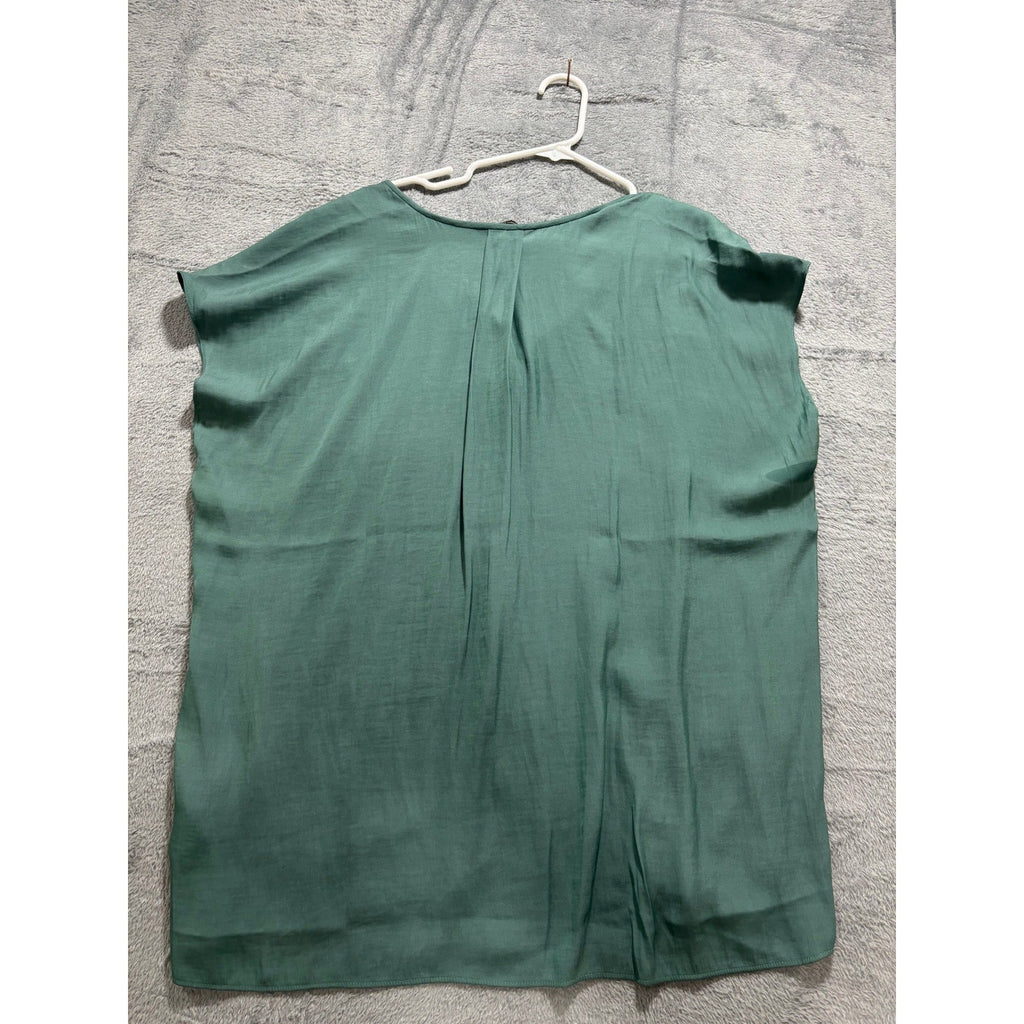 Banana Republic Women's Green V-Neck Blouse Size XL, photo 5 of 11