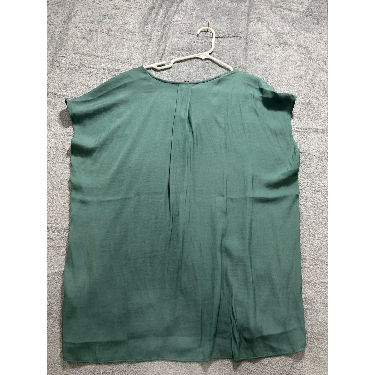 Banana Republic XL Womens Green V-Neck Blouse Short Sleeve Casual Boho Top