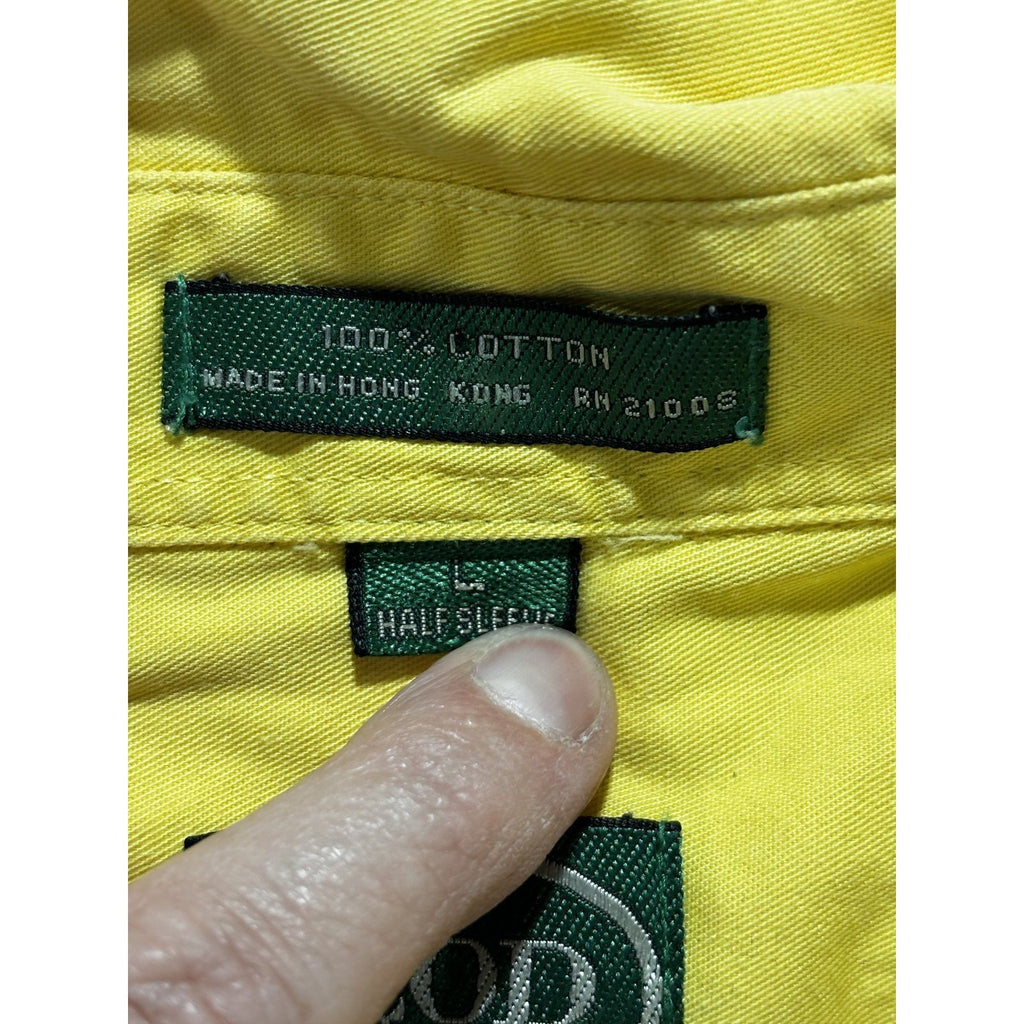 IZOD Men's Yellow Short Sleeve Shirt Size L, photo 10 of 12