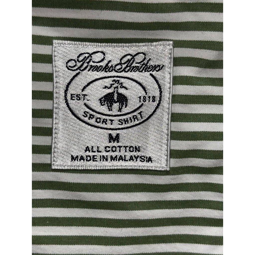 Brooks Brothers Men's Green White Stripe Shirt M, photo 8 of 8