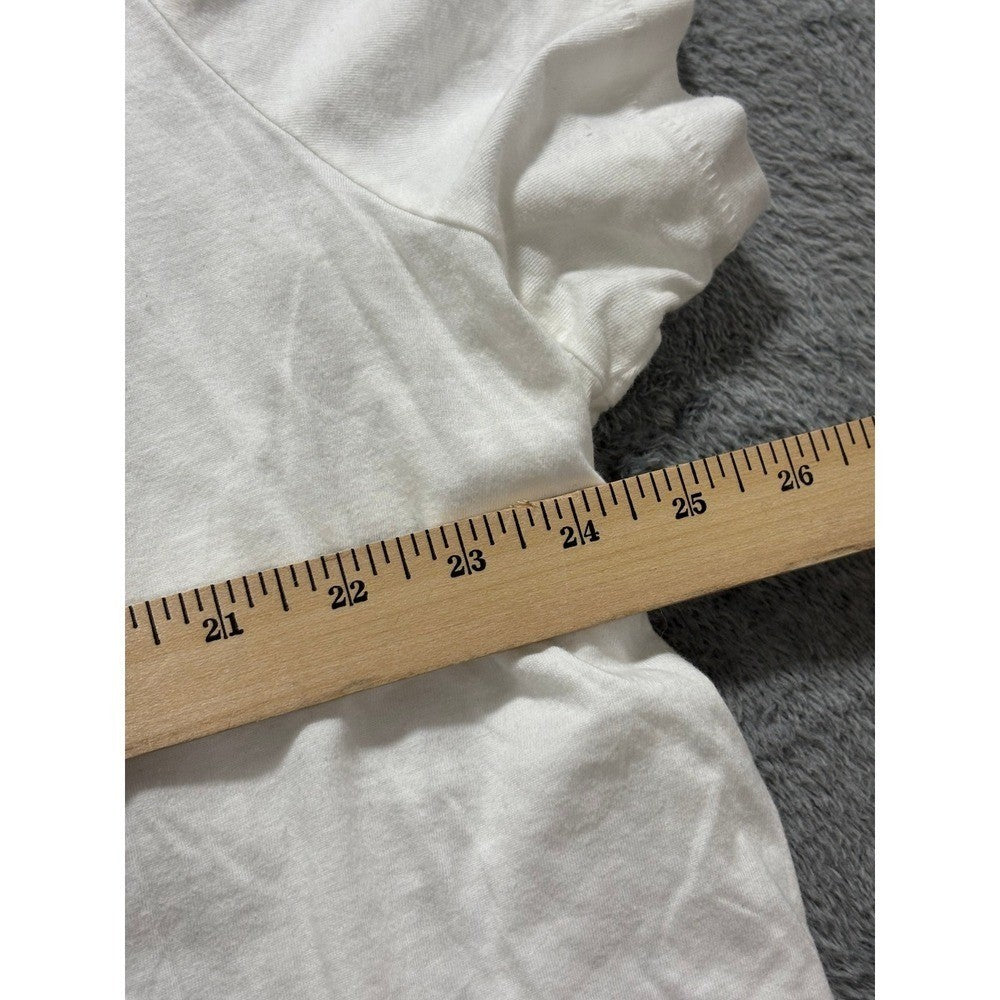 Universal Thread 2X White Womens V-Neck Short Sleeve T-Shirt Casual Minimalist