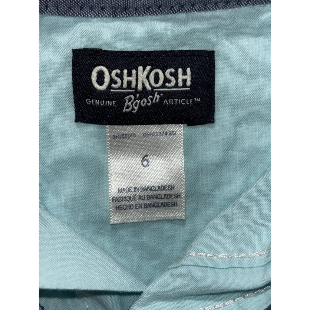 OshKosh B'gosh Carter's Boys Size 6 4 Piece Bundle Button Up Shirts Aqua Plaid