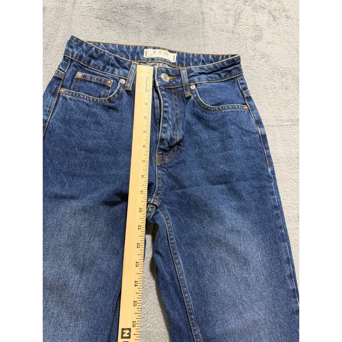 We The Free 24 Blue Jeans Womens High Rise Straight Leg Denim Boho Casual