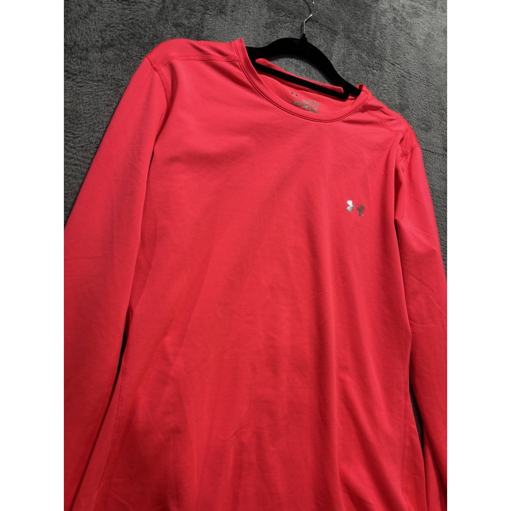 Under Armour Womens XL Coral Red ColdGear Fitted Long Sleeve Tee Athletic