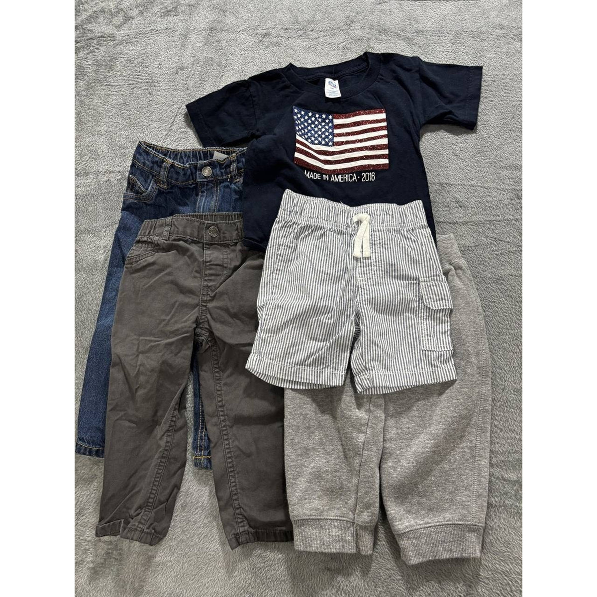 Carter's Boy Jeans Pants Shorts Lot 5 Pieces 24M-2T