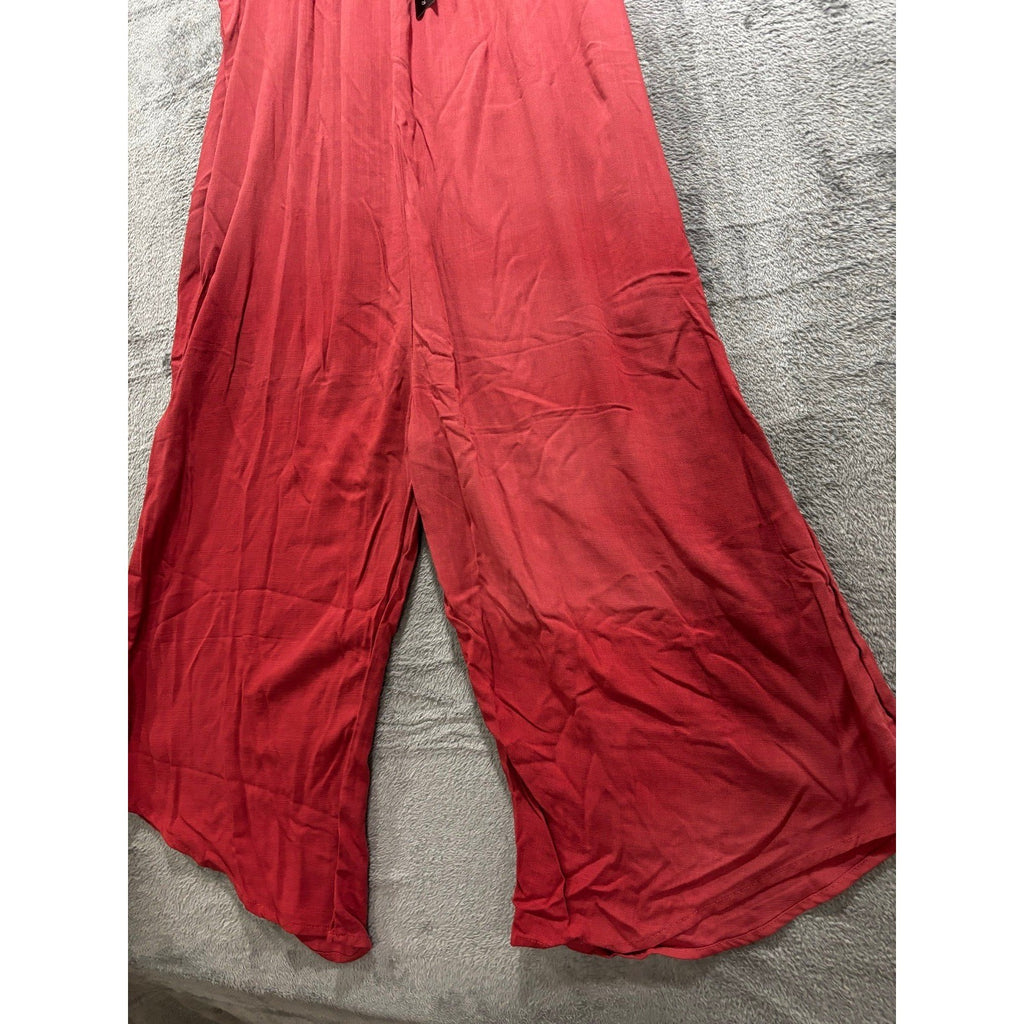 Hunter & Brown Womens S Rust Red Wide Leg Cami Jumpsuit Boho Casual Flowy NWT