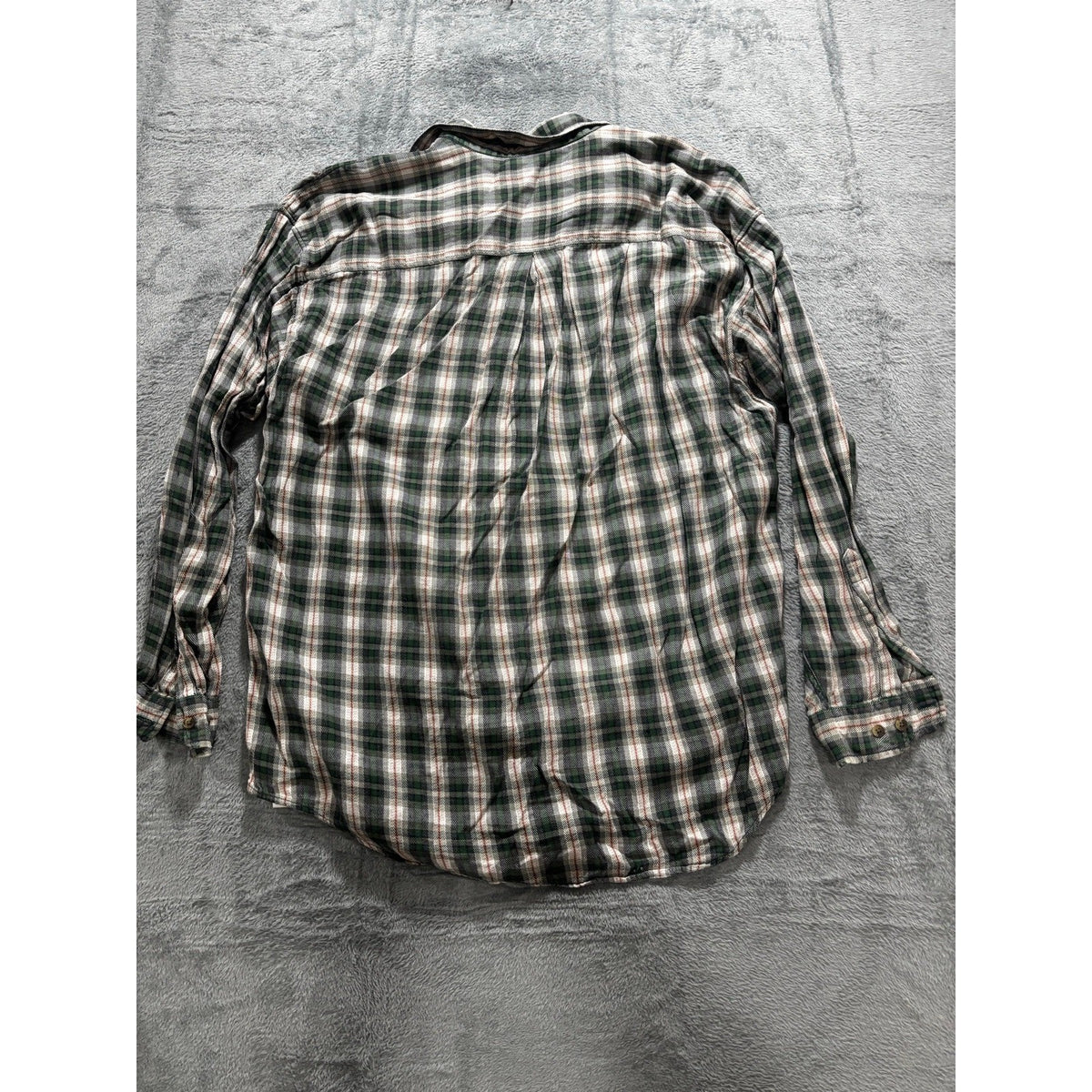 Arrow XLT Green Plaid Flannel Shirt Somerset Twill Long Sleeve Mens