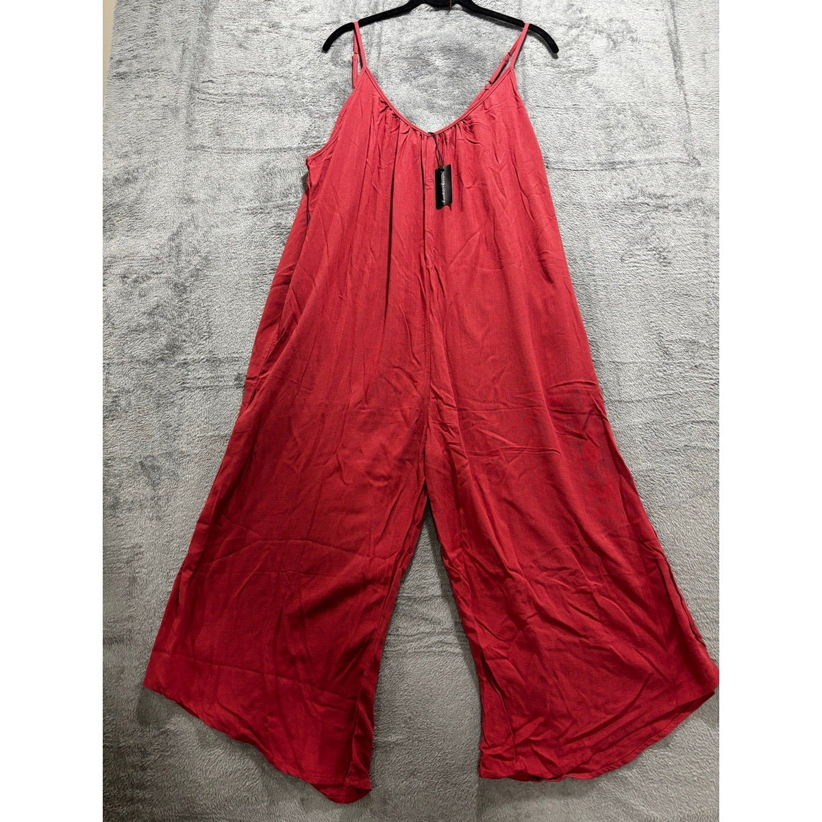 Hunter & Brown Womens S Rust Red Wide Leg Cami Jumpsuit Boho Casual Flowy NWT