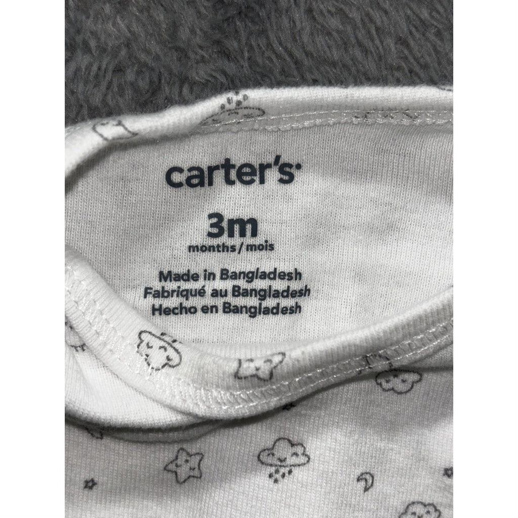Carter's Baby Boy 3M 6 Piece Bundle Hoodie Sleeper Bodysuits Pants Blue Gray