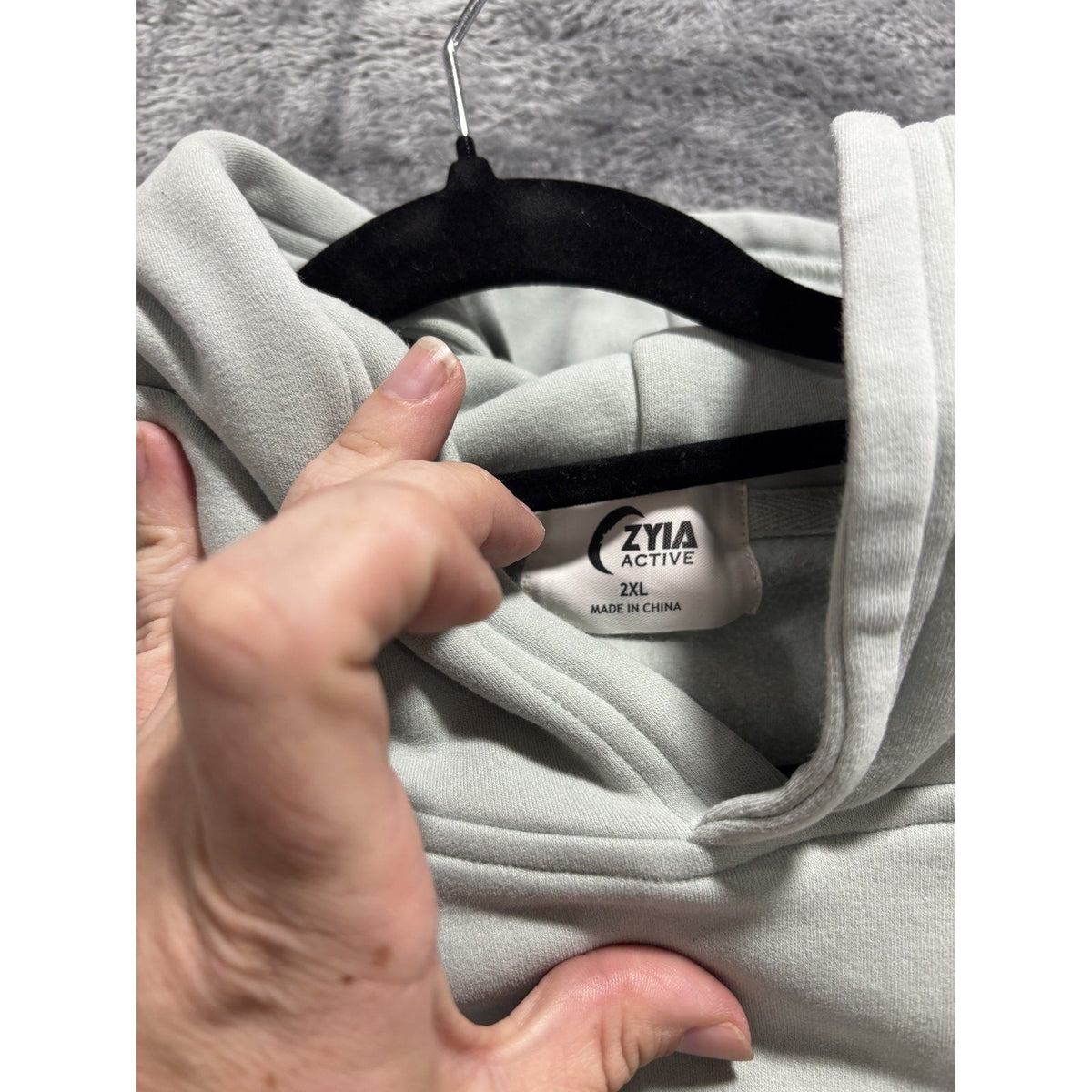 Zyia Active Womens 2XL Sage Green Pullover Hoodie Kangaroo Pocket Casual