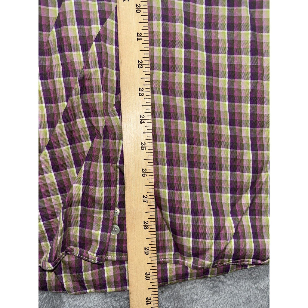 Turrau Men's Purple Green Plaid Shirt Size XL, photo 5 of 10