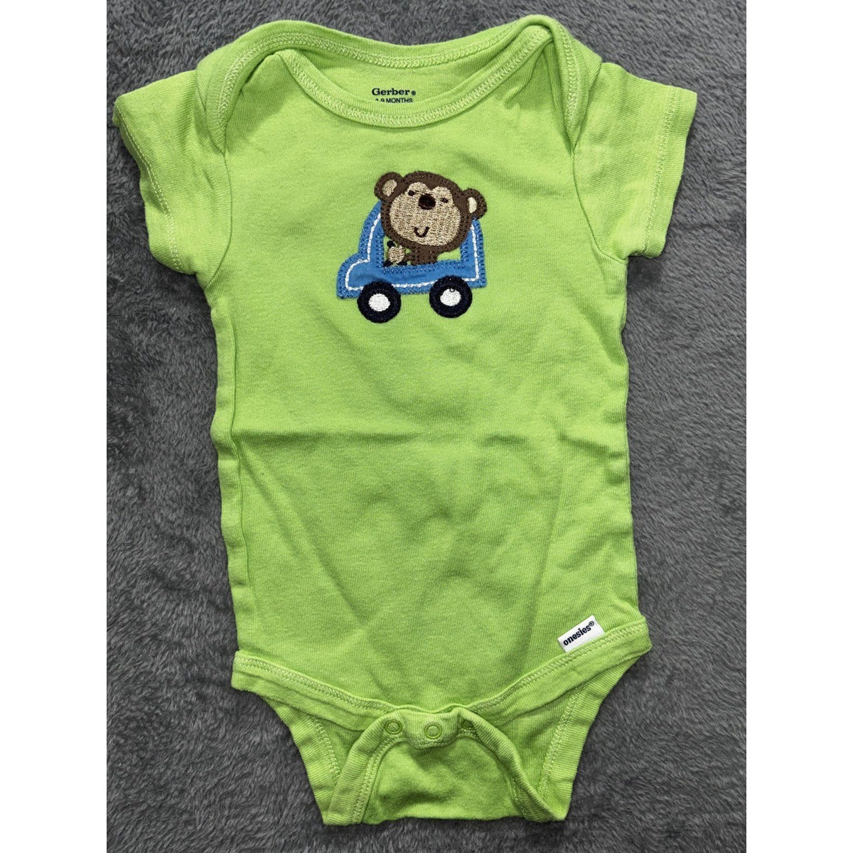 Gerber Baby Boy 3-9M 6 Piece Bundle Sleeper Bodysuits Green Blue Navy