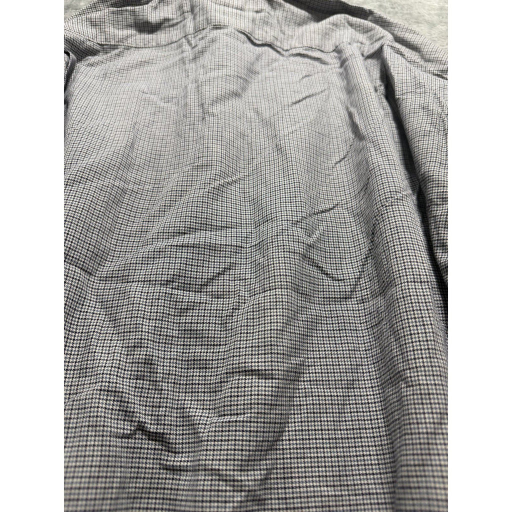Banana Republic Mens M Gray Navy Micro Check Button Up Shirt Casual