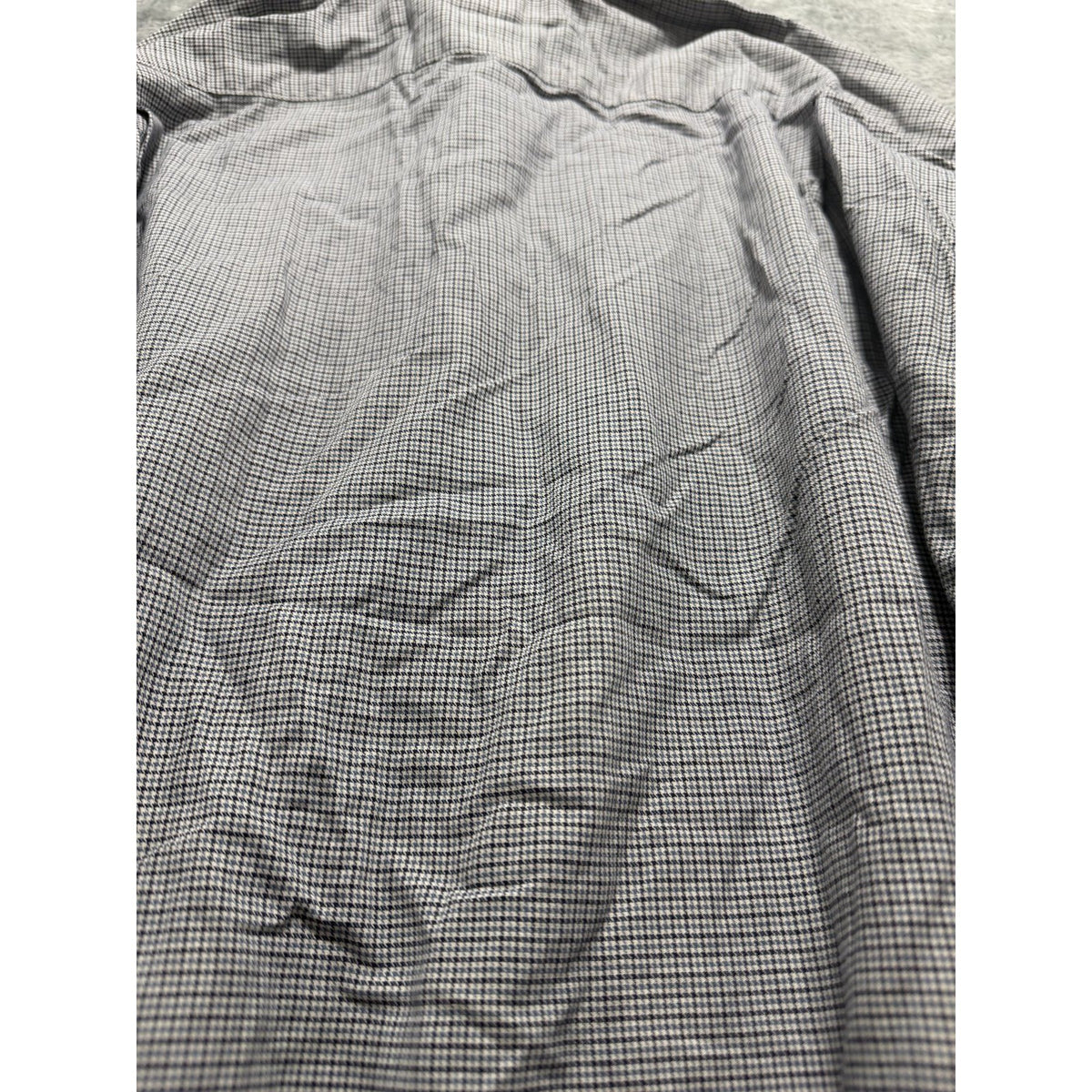 Banana Republic Mens M Gray Navy Micro Check Button Up Shirt Casual