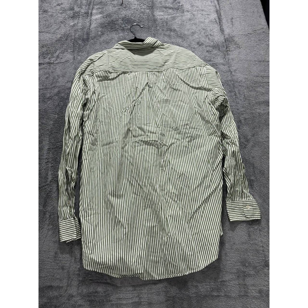 Brooks Brothers Mens M Green White Striped Long Sleeve Button Down Shirt Preppy