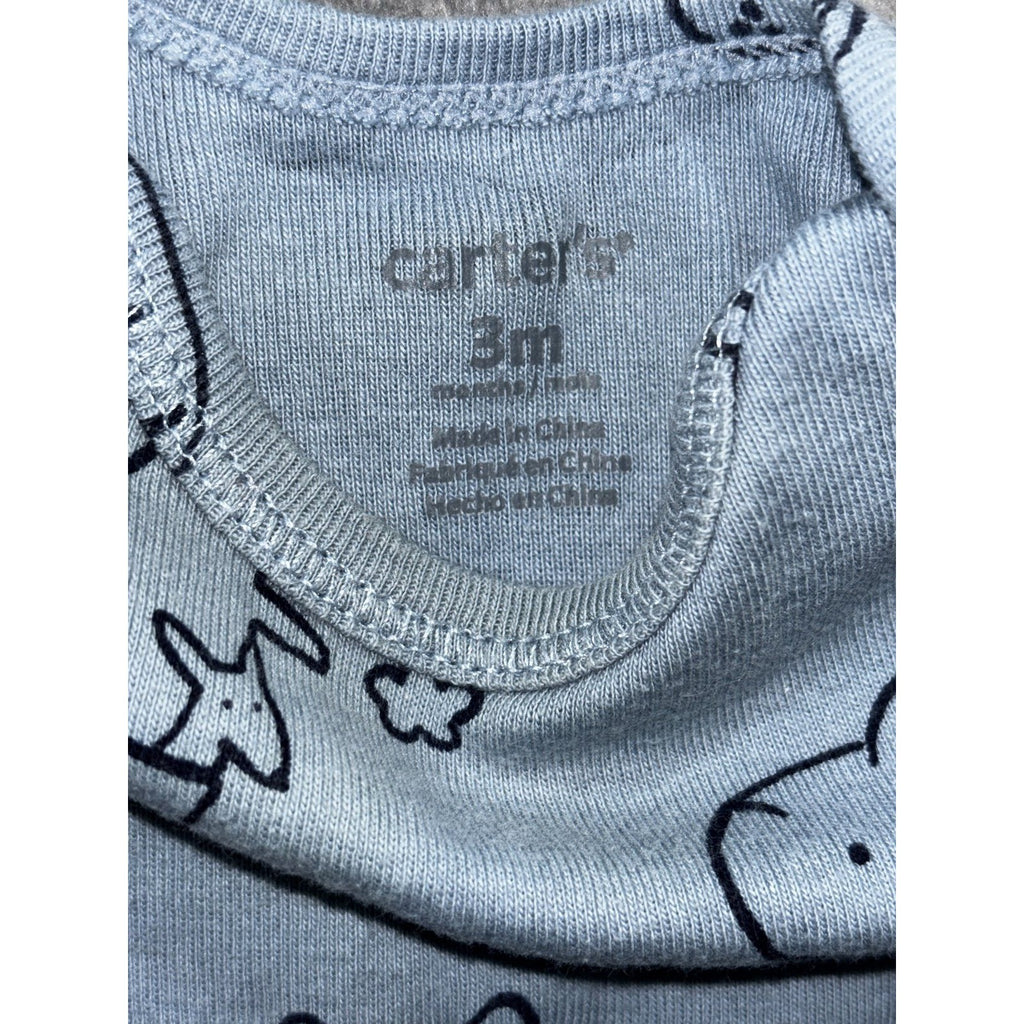 Carter's Baby Boy 3M 7 Piece Bundle Bodysuits Henley Pants Blue Brown Navy