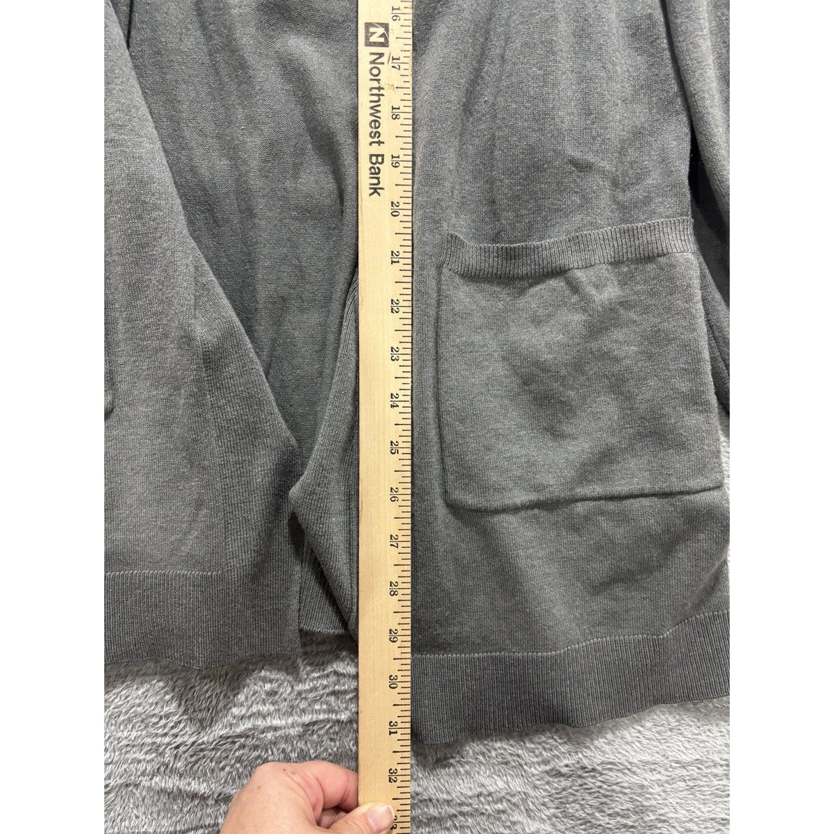 Maurices Womens XL Gray Open Front Cardigan Pockets Casual Cozy