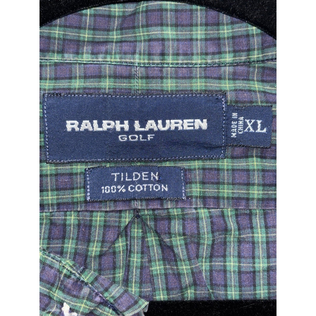 Ralph Lauren Men's Navy Green Plaid Shirt Size XL, photo 6 of 9