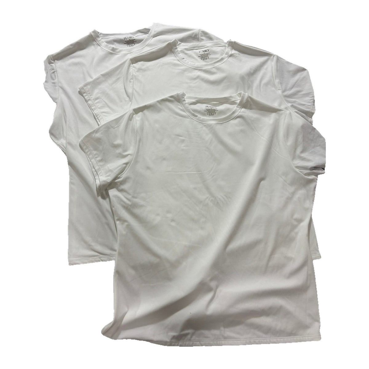PUMIEY 3XL White T-Shirt 3 Pack Womens Short Sleeve Athleisure Casual Slim Fit