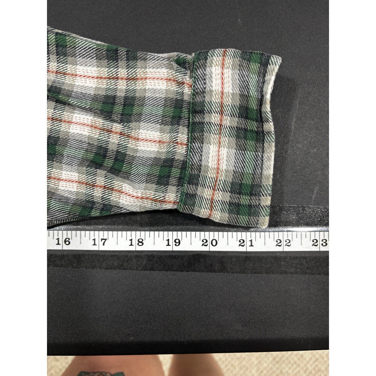 Arrow XLT Green Plaid Flannel Shirt Somerset Twill Long Sleeve Mens
