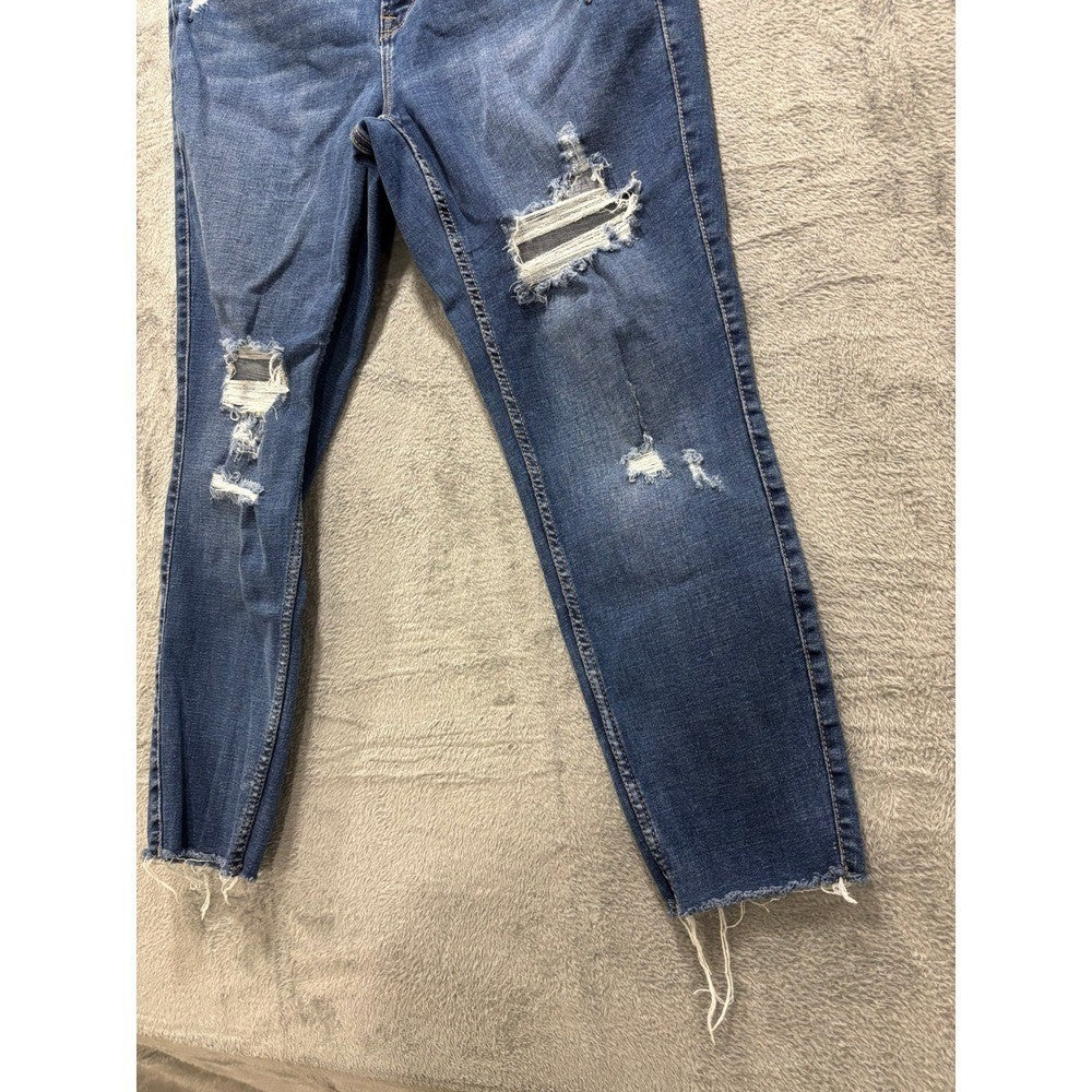 Old Navy 16 Blue Rockstar Super Skinny Extra High Rise Womens Jeans Casual Boho