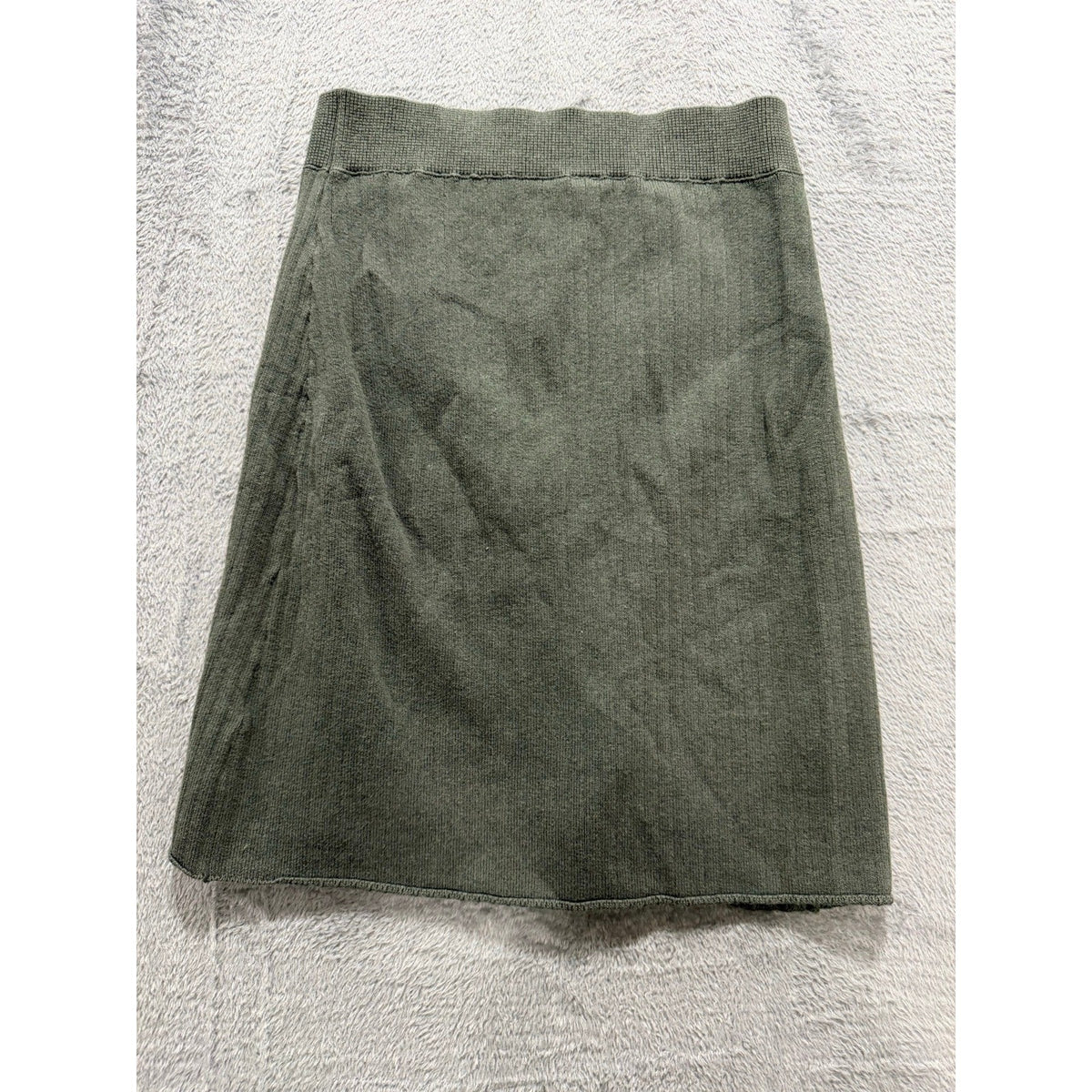 Free People XS Green Ribbed Knit Wrap Mini Skirt Womens Boho Casual