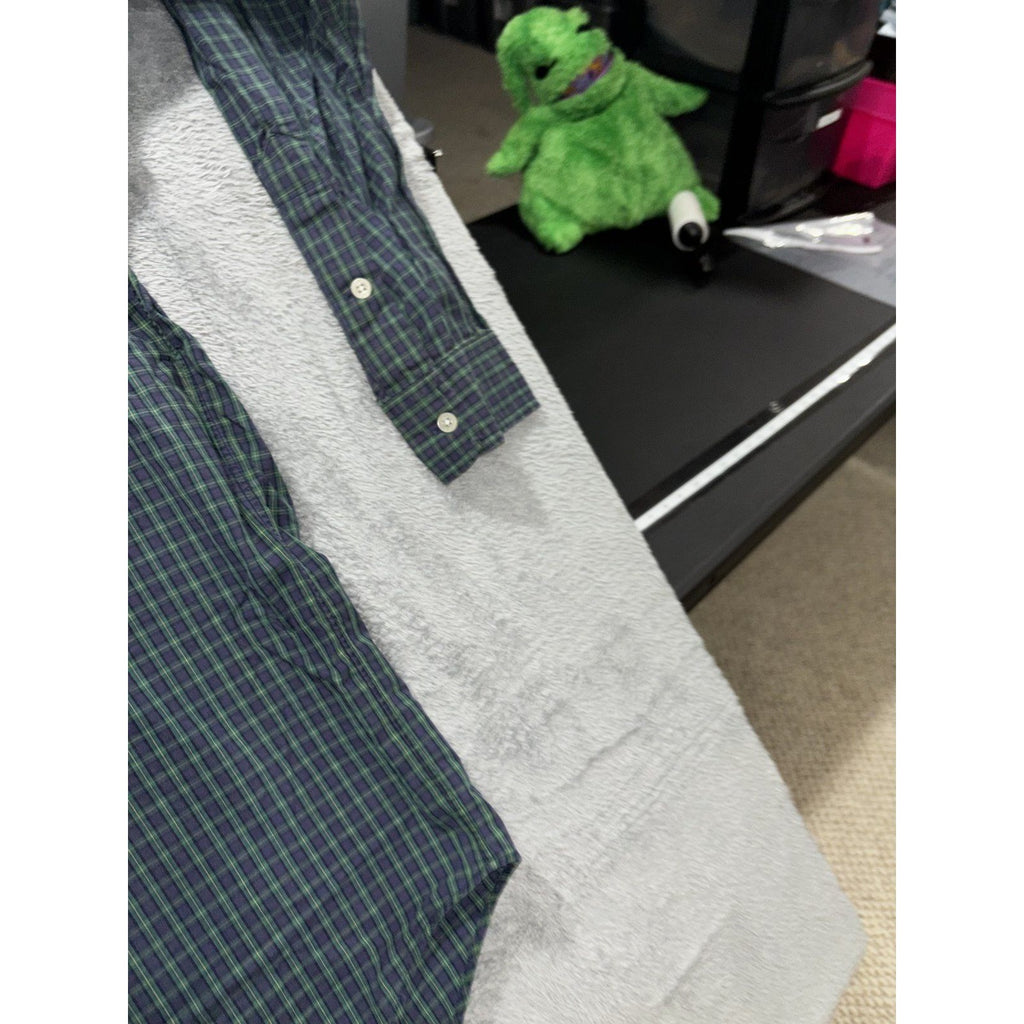 Ralph Lauren Men's Navy Green Plaid Shirt Size XL, photo 8 of 9