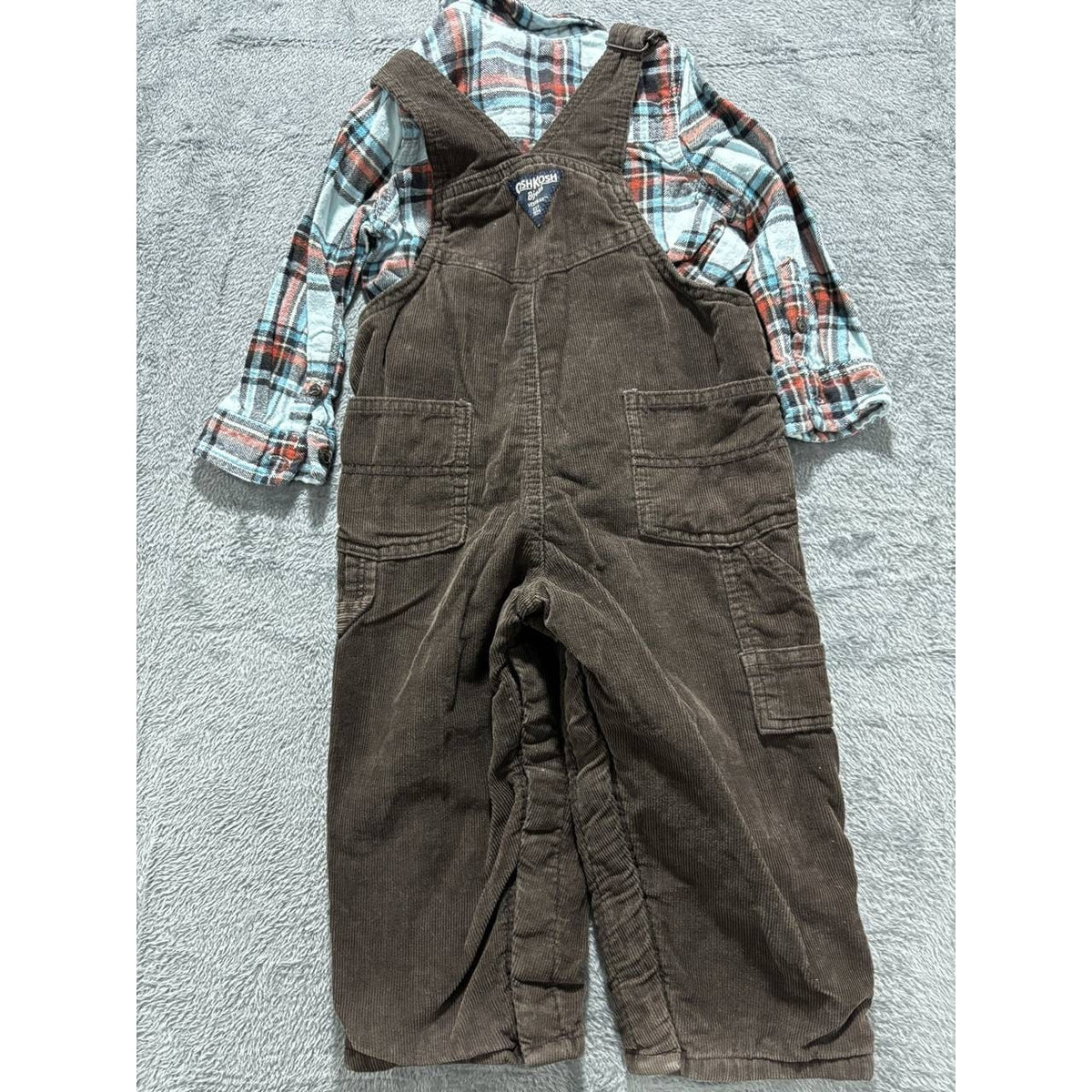 OshKosh Toddler Boy Overalls Shirt Lot 4 Pc 24M-2T, photo 6 of 15