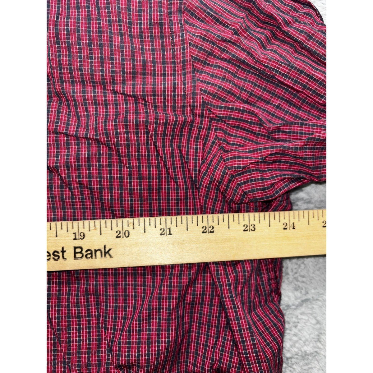 Ben Sherman Men's Burgundy Check Shirt 17.5 34/35, photo 9 of 10