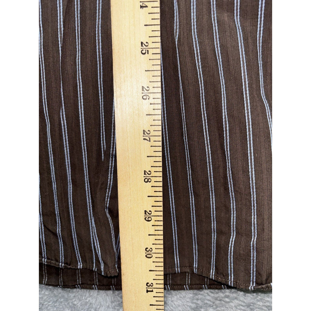 Billy London Men's Brown Stripe Dress Shirt Size XXL, photo 9 of 9