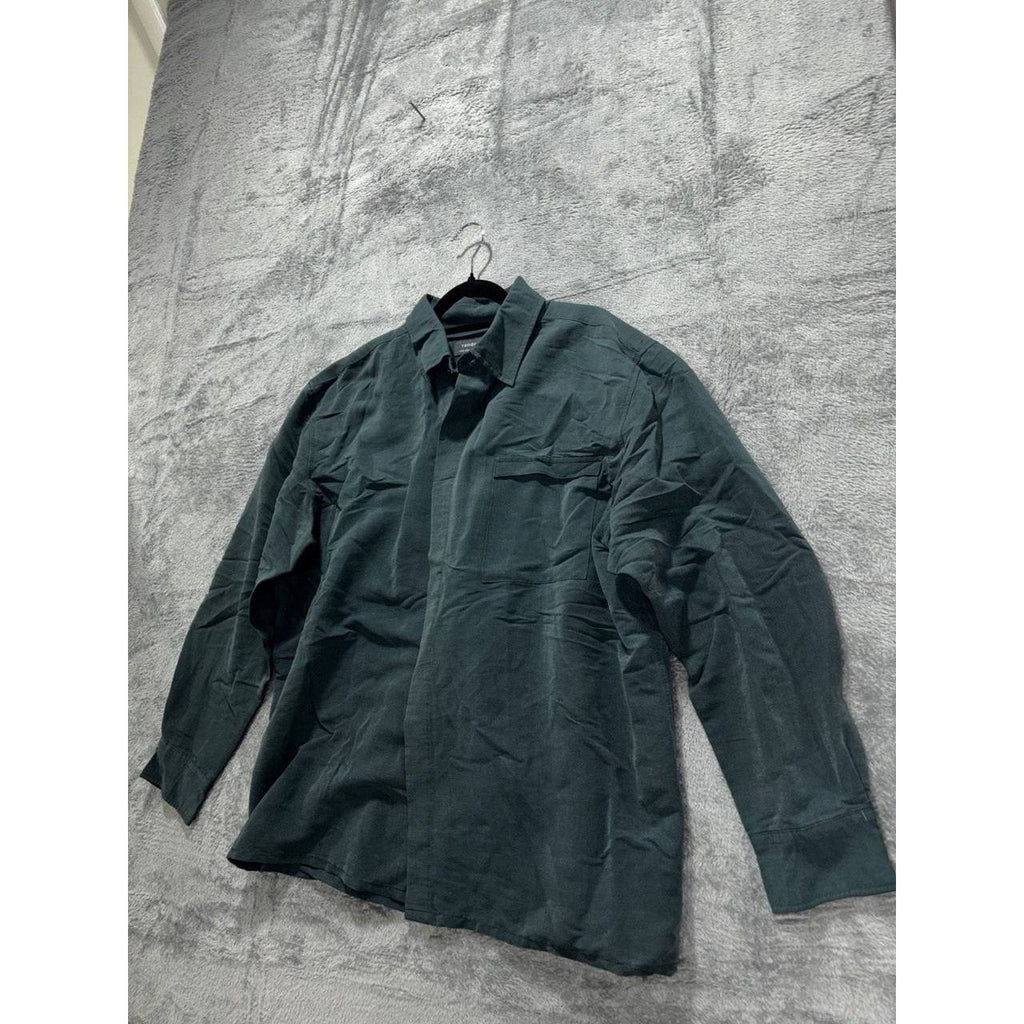 Vanderbilt Men's Dark Teal Button Up Shirt Size L, photo 2 of 8